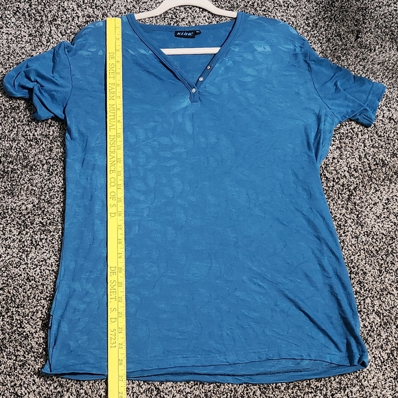 KUHL Women's Blue V-Neck Floral Burnout Short Sleeve Shirt XL Outdoor Hiking - Picture 7 of 13